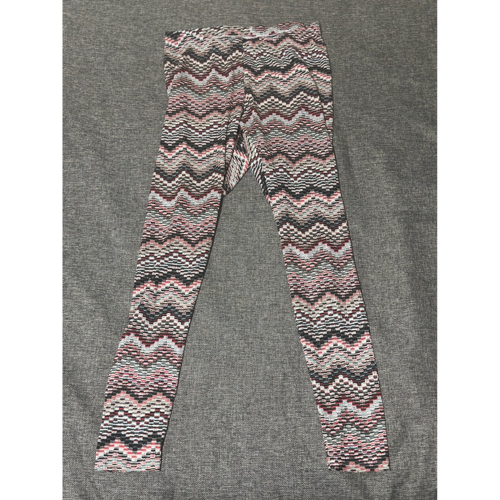 Torrid Womens 2 Leggings Zig Zag Chevron Knit Multicolor Stretch